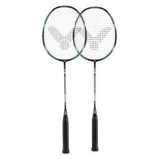 Victor Badmintonschläger Atomos 600 grün - besaitet - <b>2er SET </b>