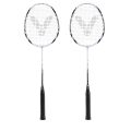 Victor Badmintonschläger AL2200 (98g/ausgewogen/mittel) <b>weiss</b>- besaitet - <b>( 2er SET ) </b>