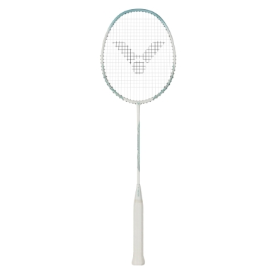 Victor Badmintonschläger Auraspeed 9 R (ausgewogen/flexibel) weiss/grün - besaitet -