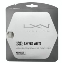 Besaitung mit Tennissaite Luxilon Savage 1.27 (Haltbarkeit+Spin) weiss