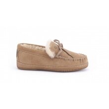 Warmbat Pantoffel Koala Suede mit Merino Schaffell camel Hausschuhe Damen