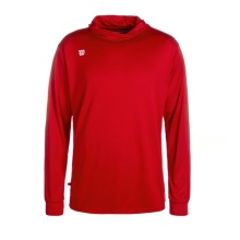 Wilson Sport-Langarmshirt Fundamentals Hooded mit Kapuze rot Herren