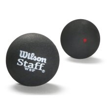 Wilson Squashball Staff (roter Punkt, Speed mittel) schwarz - <b>12 Bälle im Karton</b>