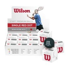 Wilson Squashball Staff (roter Punkt, Speed mittel) schwarz - <b>12 Bälle im Karton</b>