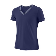 Wilson Tennis-Shirt Team V-Neck #18 dunkelblau Mädchen