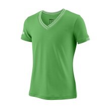 Wilson Tennis-Shirt Team V-Neck #18 grün Mädchen