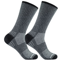 Wrightsock Wandersocke Crew Adventure (warm, gepolstertes Fußbett) grau/schwarz - 1 Paar