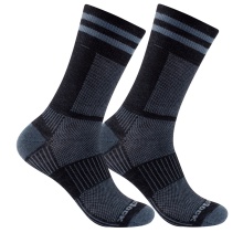 Wrightsock Sportsocken Crew Coolmesh II (dünn, atmungsaktiv, bequem) grau/schwarz - 1 Paar