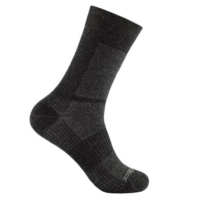 Wrightsock Wandersocke Crew Merino Coolmesh II (dünn, Merinowolle) grau/schwarz - 1 Paar