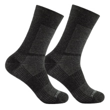 Wrightsock Wandersocke Crew Merino Coolmesh II (dünn, Merinowolle) grau/schwarz - 1 Paar