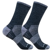 Wrightsock Wandersocke Crew Merino Escape (extra Frottee-Polsterung) grau/smokeblau - 1 Paar