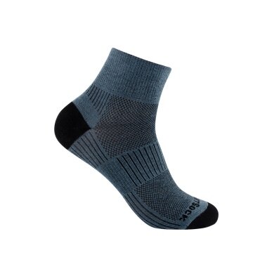 Wrightsock Sportsocken Quarter Coolmesh II (dünn, atmungsaktiv, bequem) grau/blau - 1 Paar