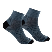 Wrightsock Sportsocken Quarter Coolmesh II (dünn, atmungsaktiv, bequem) grau/blau - 1 Paar