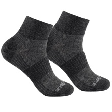 Wrightsock Wandersocke Quarter Merino Coolmesh II (dünn, Merinowolle) grau/schwarz - 1 Paar