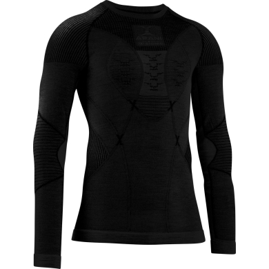 X-Bionic Funktions-Langarmshirt Rundhals Apani 4.0 Merino Unterwäsche schwarz/schwarz Herren