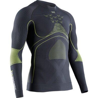 X-Bionic Funktions-Langarmshirt Rundhals Energy Accumulator 4.0 Unterwäsche charcoal/gelb Herren