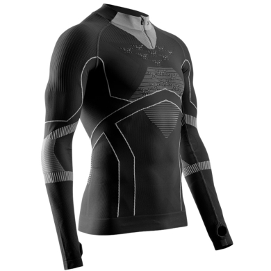 X-Bionic Funktions-Langarmshirt Energy Accumulator Light Half Zip Unterwäsche schwarz/grau Herren