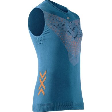 X-Bionic Tank-Singlet Twyce Run ärmellos Unterwäsche mineralblau/orange Herren