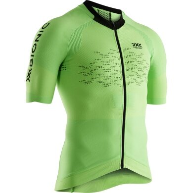 X-Bionic Fahrrad-Shirt Full-Zip The Trick 4.0 Kurzarm limegrün Herren