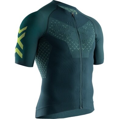 X-Bionic Fahrrad-Shirt Twyce 4.0 Kurzarm-Full-Zip dunkelgrün Herren