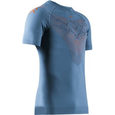 X-Bionic Laufshirt Twyce Run (enganliegend) Kurzarm mineralblau/orange Herren