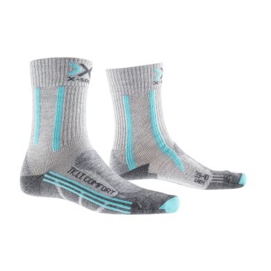 X-Socks Trekkingsocke Light Comfort hellgrau/azurblau Damen - 1 Paar