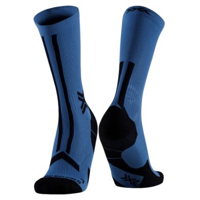 X-Socks Laufsocke Trailrun Discover Crew (für Traillaufe) mineralblau/schwarz Herren - 1 Paar