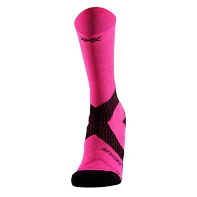 X-Socks Radsocke Bike Expert Crew 2025 fluo pink/schwarz Herren - 1 Paar