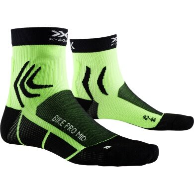 X-Socks Radsocke Bike Pro Mid 4.0 grün/schwarz Herren - 1 Paar