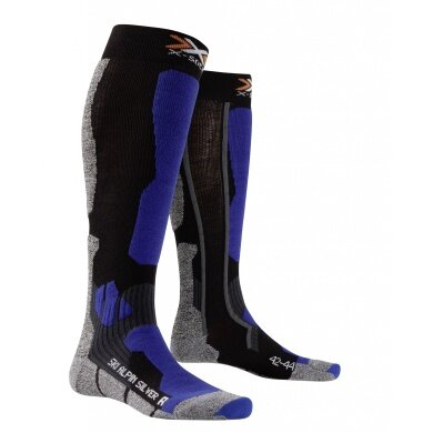 X-Socks Skisocke Alpin Silver schwarz/blau Damen - 1 Paar