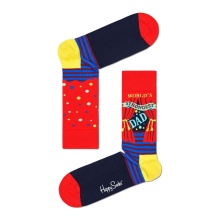 Happy Socks Tagessocke Crew Strongest Dad rot Geschenkbox - 3 Paar