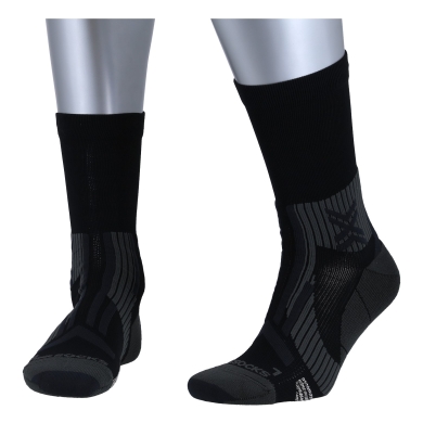 X-Socks Laufsocke Trailrun Expert Crew (für Traillaufe) schwarz/charcoal Herren - 1 Paar