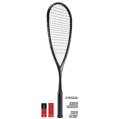 Xamsa Squashschläger Onyx 151g/kopflastig schwarz - besaitet -