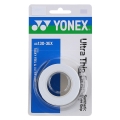 Yonex Overgrip Ultra Thin Grap 0.4mm (glatt/direktes Griffgefühl) weiss 3er