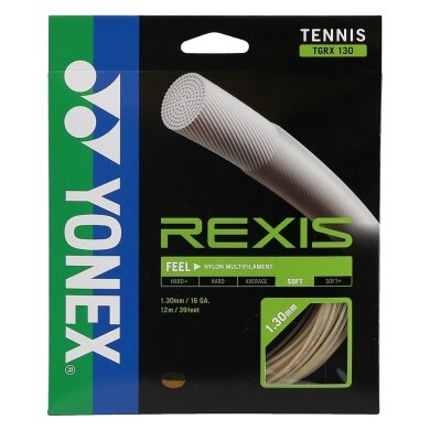 Besaitung mit Tennissaite Yonex Rexis (Kontrolle+Touch) natur