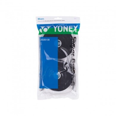 Yonex Overgrip Wet Super Grap 0.6mm (Komfort/glatt/leicht haftend) schwarz 30er Clip-Beutel