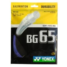 Yonex Badmintonsaite BG65 (Allround+Haltbarkeit) blau 10m Set