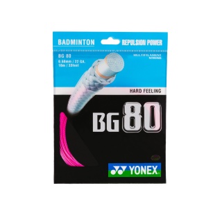 Yonex Badmintonsaite BG80 (Kontrolle+Touch) pink 10m Set