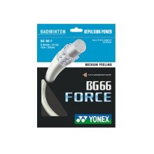 Besaitung mit Badmintonsaite Yonex BG 66 Force (Power+Komfort) weiss