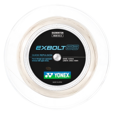 Yonex Badmintonsaite Exbolt 63 (Kontrolle) weiss 200m Rolle