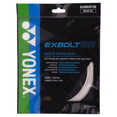 Besaitung mit Badmintonsaite Exbolt 65 (Kontrolle) weiss