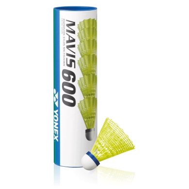 Yonex Badmintonbälle Mavis 600 Nylon gelb Dose 6er