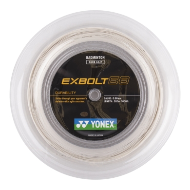 Yonex Badmintonsaite Exbolt 68 (Haltbarkeit) weiss 200m Rolle