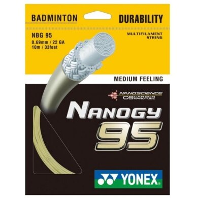 Besaitung mit Badmintonsaite Yonex Nanogy 95 gold