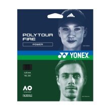 Besaitung mit Tennissaite Yonex Poly Tour Fire (Haltbarkeit+Power) schwarz