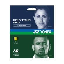 Besaitung mit Tennissaite Yonex Poly Tour Pro gelb