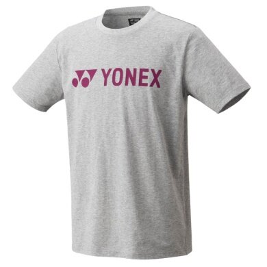 Yonex Trainings-Tshirt Practice Logo (100% Baumwolle) 2024 grau Herren