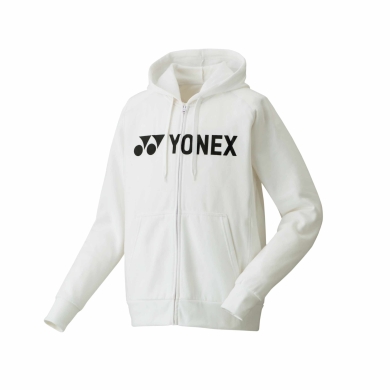 Yonex Kapuzenjacke Full-Zip Logo (Baumwolllmix) weiss Herren