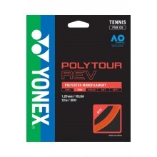 Besaitung mit Tennissaite Yonex Poly Tour Rev (Haltbarkeit+Spin) orange