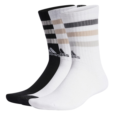 adidas Sportsocken Crew Bold 3-Streifen Cushioned weiss/schwarz - 3 Paar